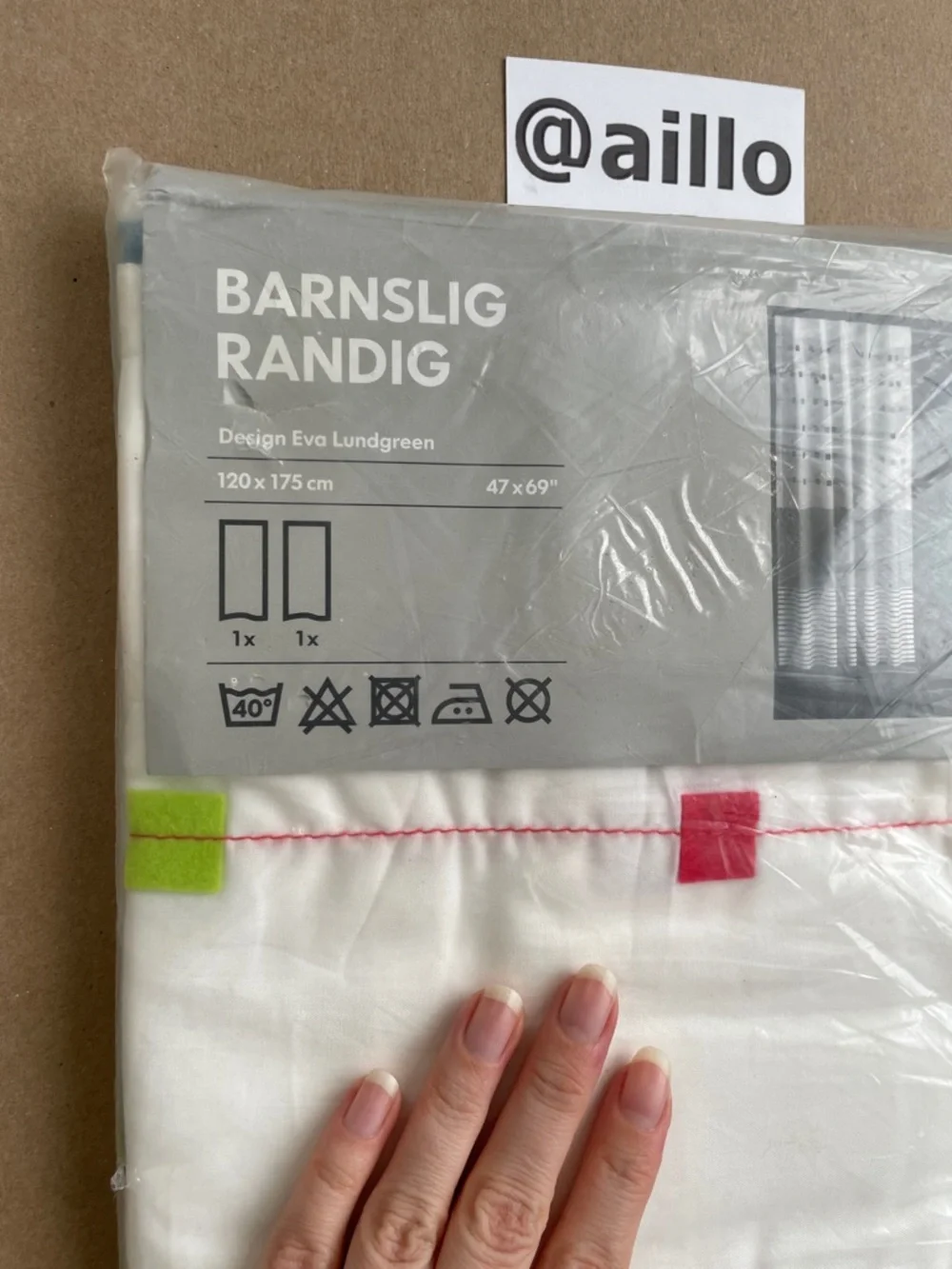 2 IKEA BARNSLIG RANDIG Short curtains, multicolor